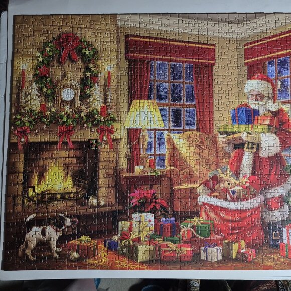 1000 Piece "Santa's Visit" Jigsaw Puzzle - Picture 2 of 5